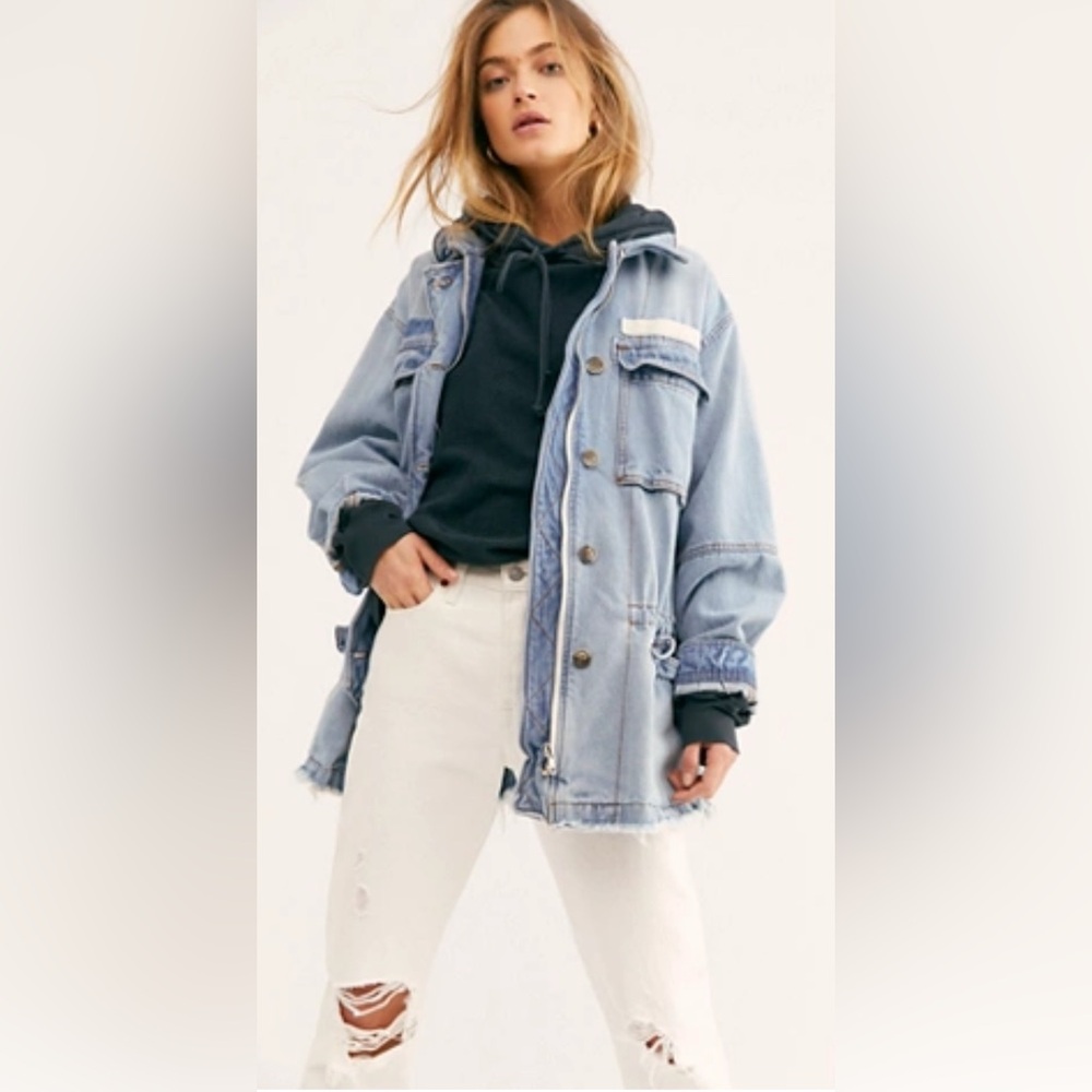 #305 Free People Seize the Day Denim Jacket oversized XS